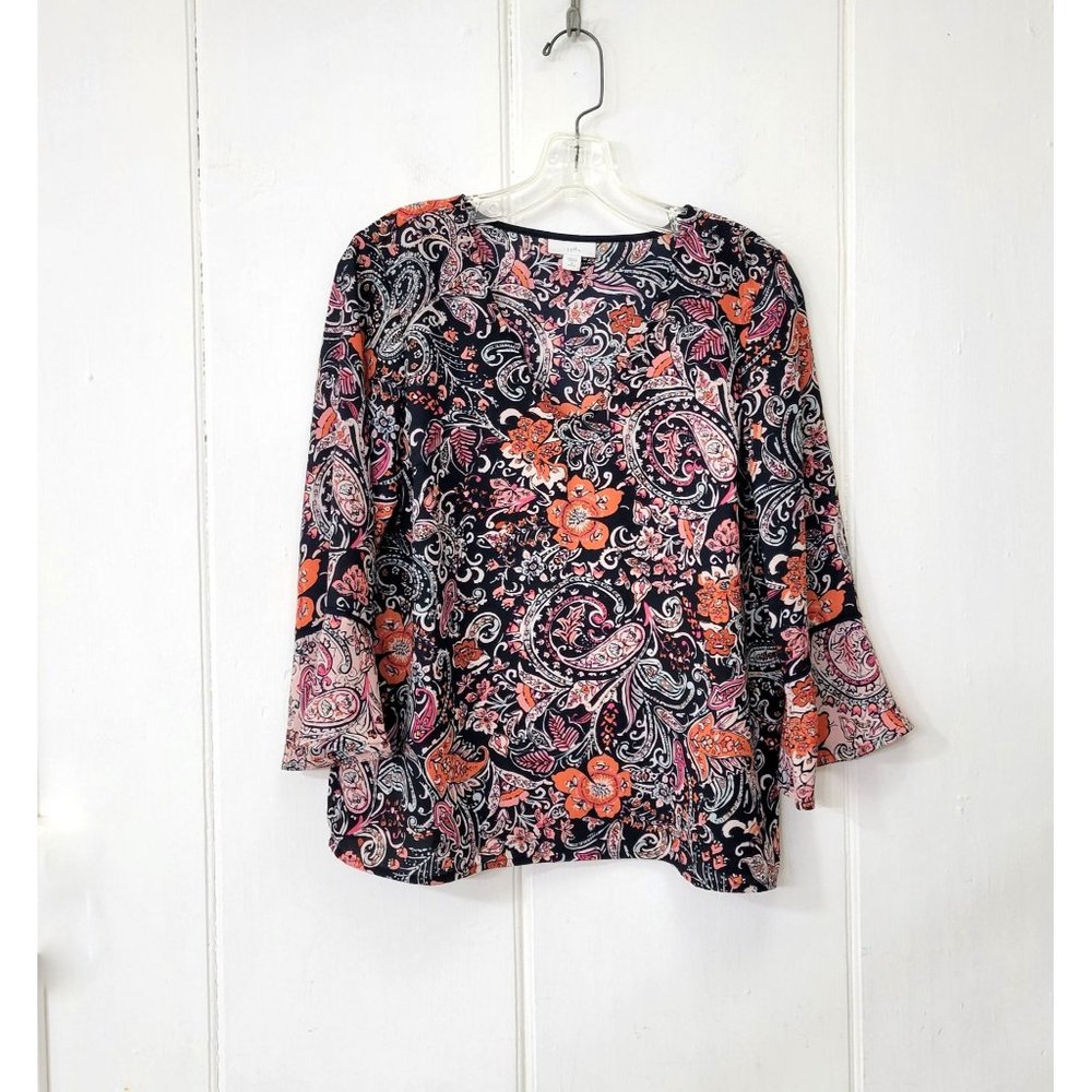 J Jill Paisley Floral Pullover Blouse